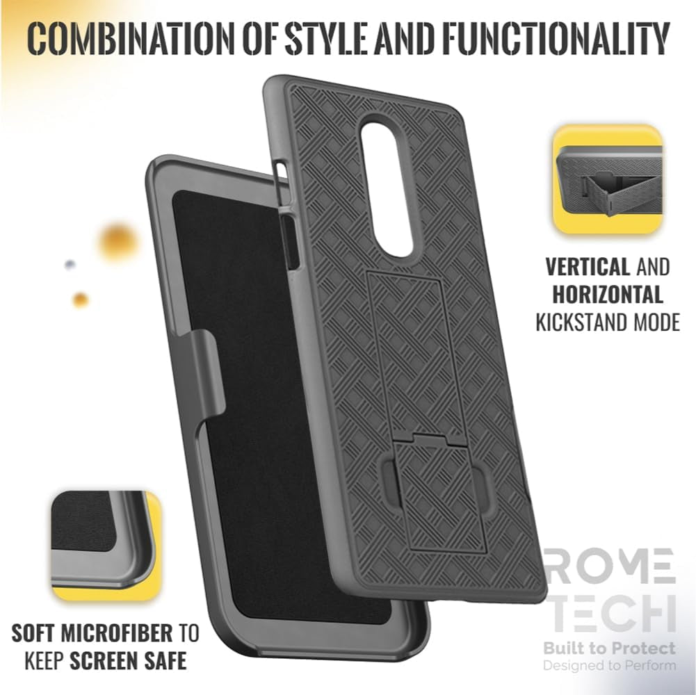 Holster Case with Belt Clip for Oneplus 8 / One plus 8 5G [Not for Verizon] Slim Heavy Duty Shell Holster Combo - Phone Cover with Kickstand Compatible with Oneplus 8 - Black