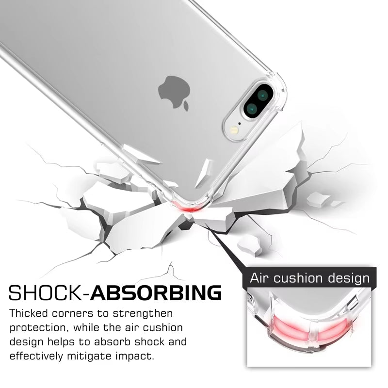 Clear Silicone Phone Case for Iphone 13 12 11 Pro Max XS Max X XR 8 7 6 6S plus SE 2020 12 13 14 Mini Shockproof Case Back Cover