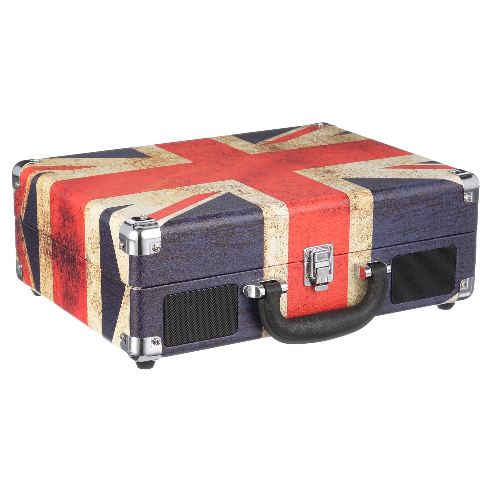 the Journey Bluetooth Suitcase Record Player with 3-Speed Turntable (Union Jack)