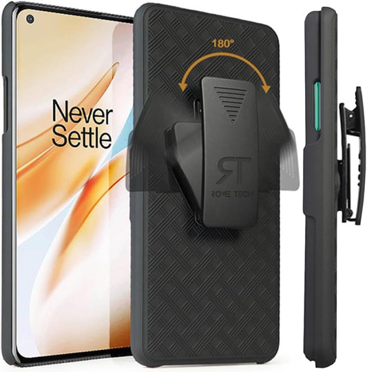 Holster Case with Belt Clip for Oneplus 8 / One plus 8 5G [Not for Verizon] Slim Heavy Duty Shell Holster Combo - Phone Cover with Kickstand Compatible with Oneplus 8 - Black